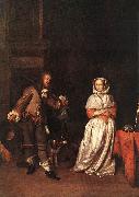 METSU, Gabriel The Hunter and a Woman sg USA oil painting artist